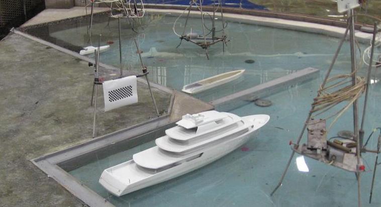Figure 8. Moored yachts in the model marina. 9.