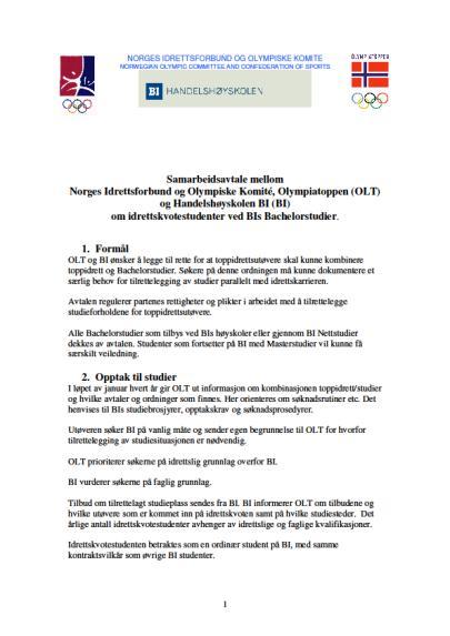 Counselling and assistance in combining elite sport and academic development Formal agreements with institutions giving elite athletes certain flexible arrangements within accepted limits defined by