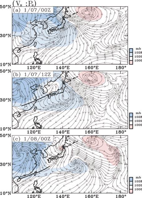 2278 MONTHLY WEATHER REVIEW VOLUME 130 facilitates the development of a downstream low center located over northern Japan.
