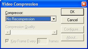 The third dialog is the Windows Video Format dialog