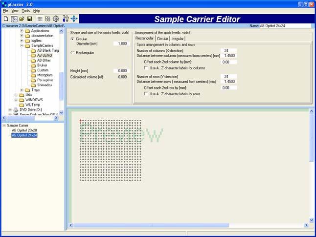 sample carrier. Refer to the section about the tray editor for more details (page 1-7). Sample carriers and Trays are loaded with a single click.