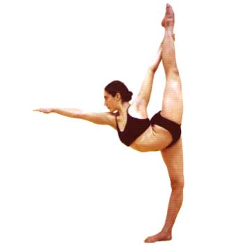 4. Focus out over fingertips. 5. The posture is complete when thetop foot is over the bottom foot, two feet in one line, and the chin touches the shoulder. 6.