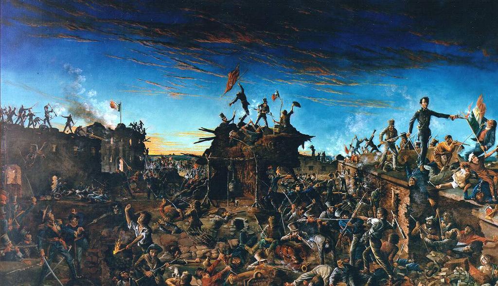 Eventually, Mexican soldiers swarmed over the walls of the Alamo. The fighting became hand to hand in many instances.