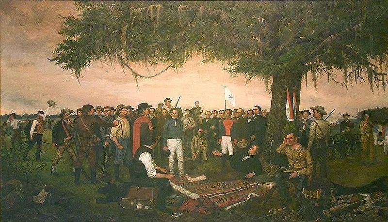 Santa Anna escaped during the battle, but he was found the next day in a Private s uniform, hiding in a marshy area.