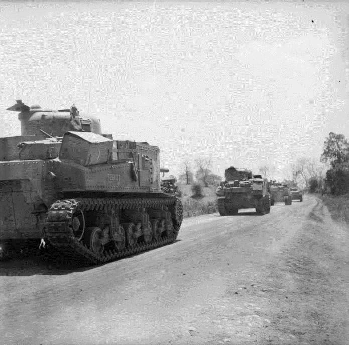 Above: Lee tanks of 3rd Carabiniers somewhere near Mandalay in 1945.