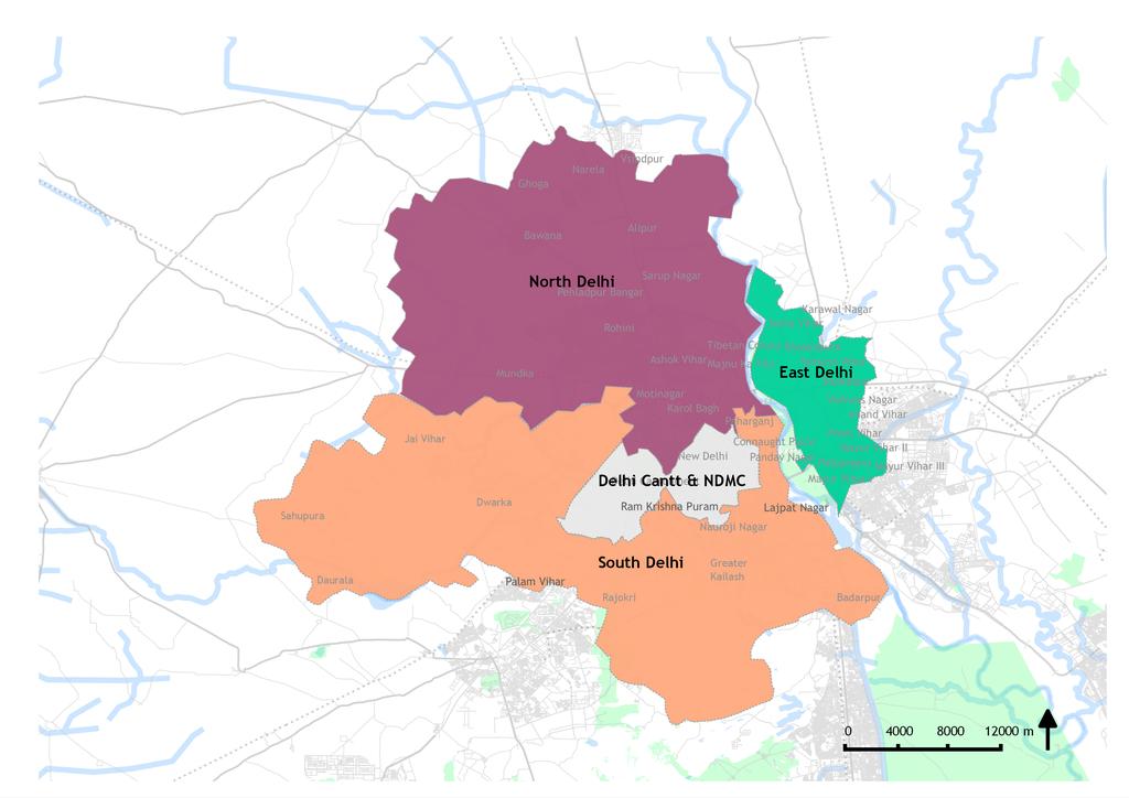 Figure 10: The entire of Delhi is divided into multiple zones but NDMC and SDMC are largest in area and governing jurisdiction10.