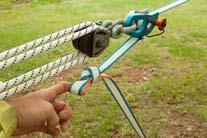 Do not release tension on the SBI Pulleys without running the rope tail to a releaseable knot. Ensure your pulley system is not twisted!