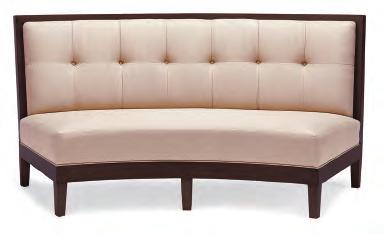 BOOTHS M592 - SAUSALITO Wood Finished Top, End Trim, and Upperbase Spring Seat Inside Back Upholstered in Deep Bun Tufts Upholstered Outside Back Wood Tapered Legs Standard Wood Finish Submit