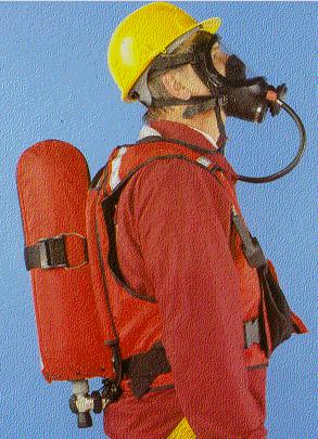 Two Common Types of Breathing Apparatus (Respiratory Protection) Self Contained Breathing Apparatus (SCBA) This type of apparatus provides air from a cylinder worn on the back.