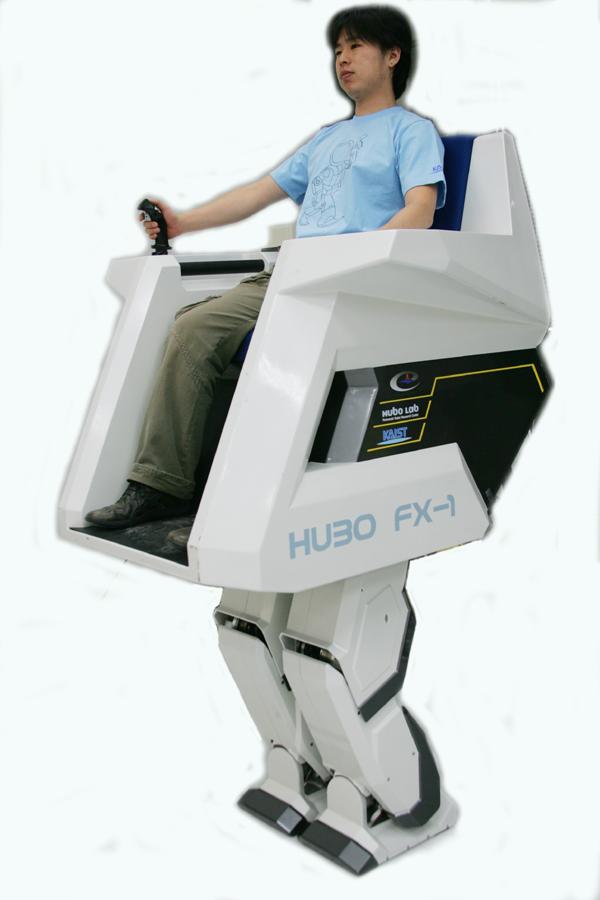 HUBO FX-1 is a practical biped robot that can carry a person.