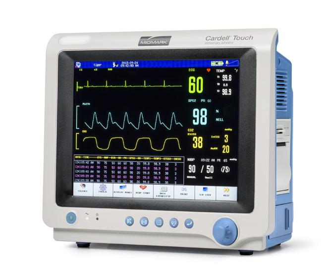 With its touch screen technology, veterinary specific algorithms, and updated interface, the Cardell Touch multiparameter monitor is designed to make anesthetic procedures safer and more efficient.