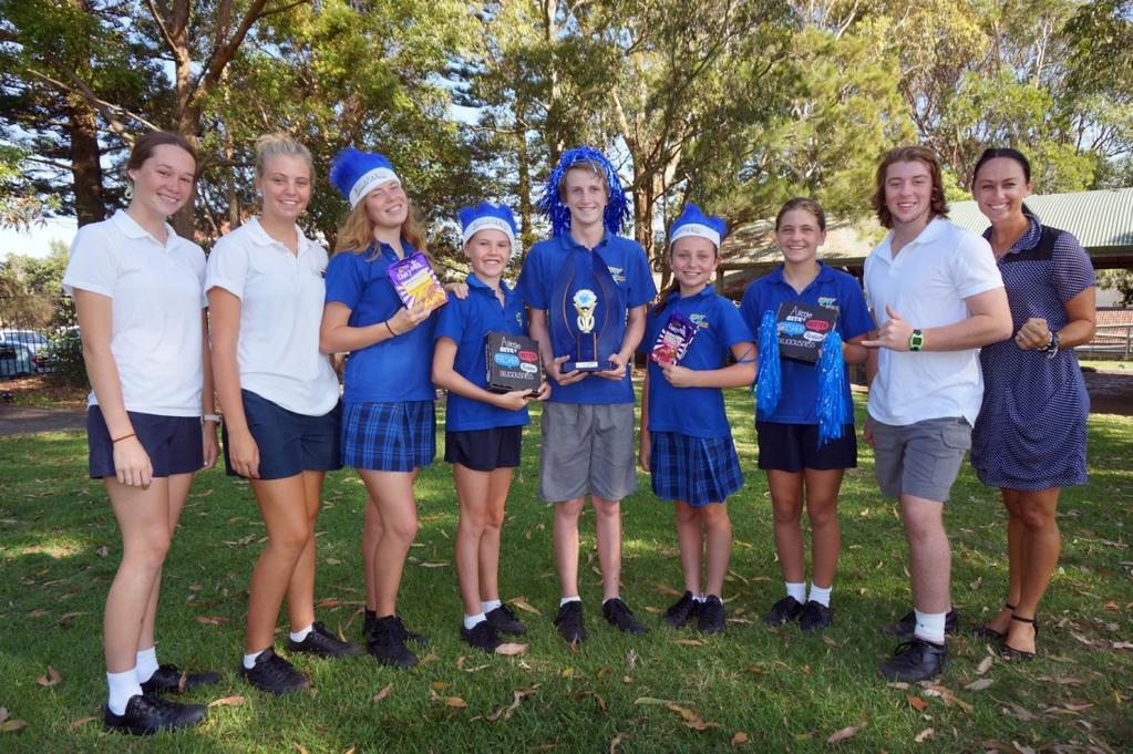 WINNERS ARE GRINNERS Ashlyn Dures, Tayla Davenport, Hunter Brent, Elise Burke, Jack Agland, Courtney Camozzato, Amy Borizov, Ethan Dennis, Ms Davis Town's House is ecstatic about winning the 2016