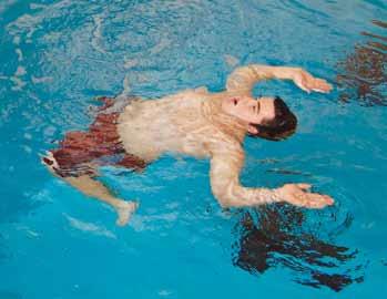.Swimming Skills Remember, the natural floating position for many people is with their legs and feet hanging down almost vertically.