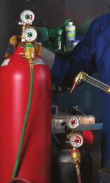 Regulators With pressure in a full Acetylene cylinder at 50 psig and a full oxygen cylinder at 00 psig, a way is needed to lower cylinder pressures to desired working pressures for use in