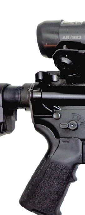 They sit at a 45-degree angle so when a close up target appears, with a slight 45 degree angle tilt, the shooter has iron sights to engage.