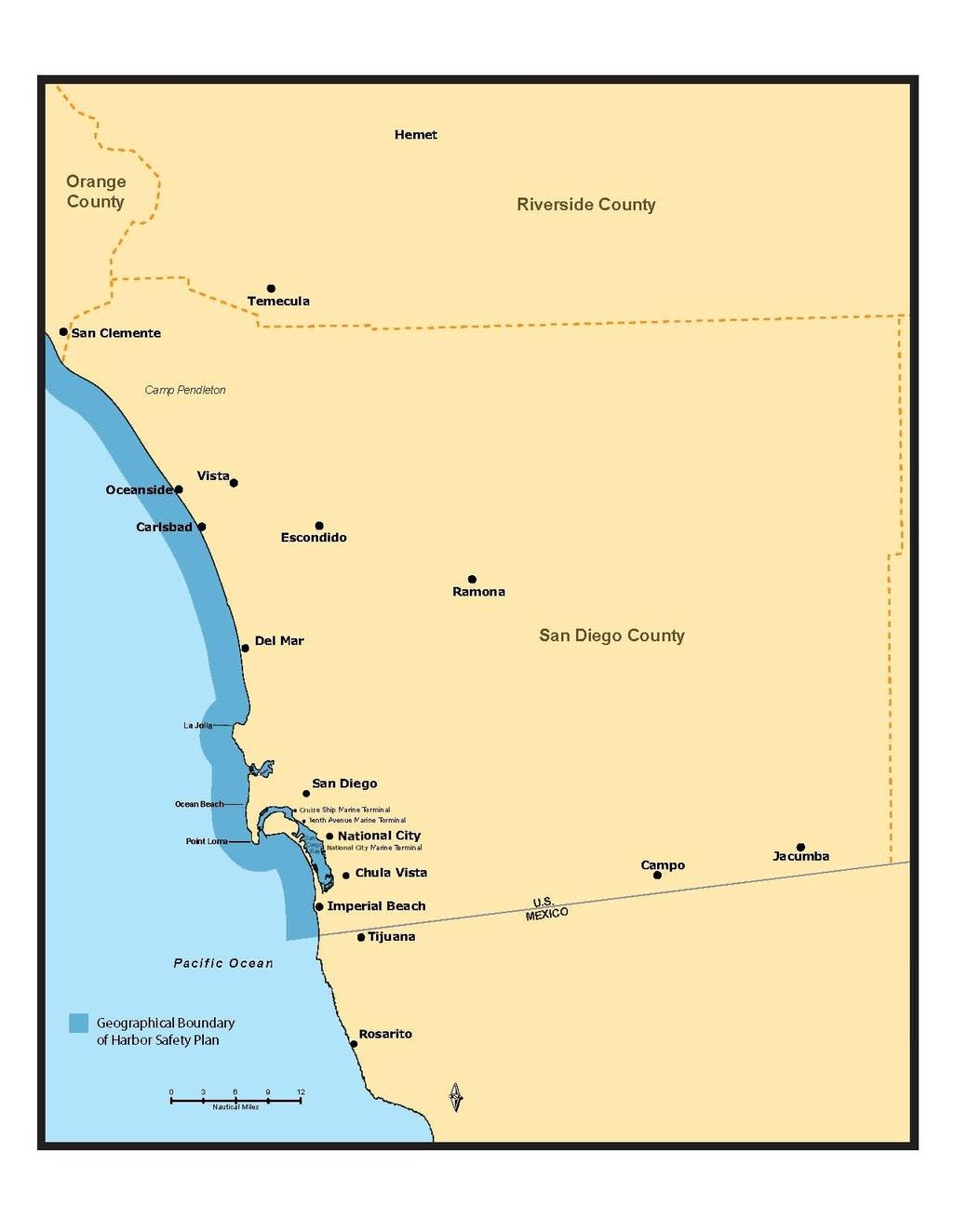 Figure 1: The San Diego Harbor Safety Planning Area Note: Map is not to be