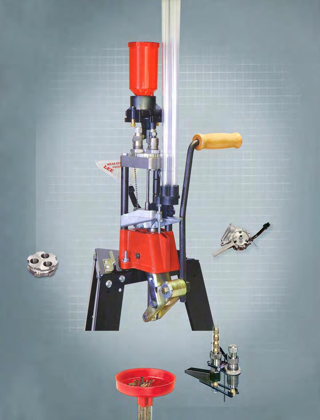 24 RELOADING 17 PRO 1000 FULLY AUTOMATIC AUTO-DRUM PRESS CONFIGURATION Lee Pro 1000 Add a bullet and pull the lever; all other operations are automatic.