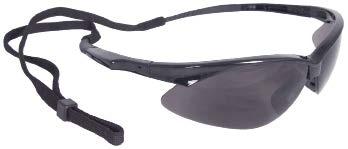 Protective eyewear with scratched and pitted lenses or damaged frames are less resistant to impact and should be replaced.