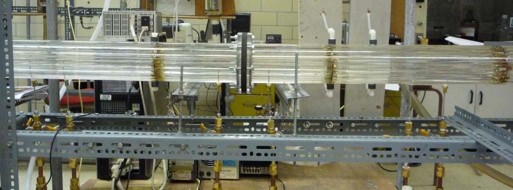 31 Horizontal Line Inclined Pressure Tube Fig. 4-13 Photograph of the inclined pressure tube (sagging of 5.08 cm (2 ) in the mid section) The experimental results are summarized in Table 4-4 and Fig.