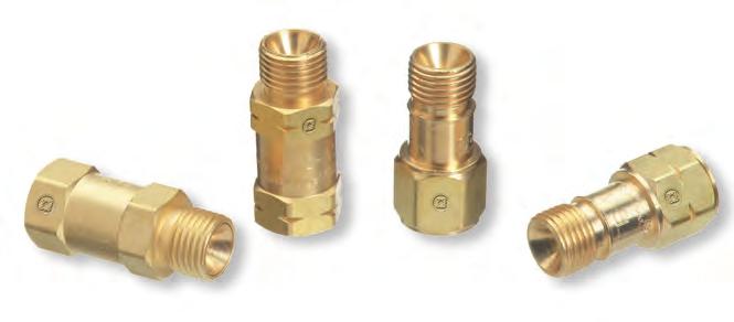 CHECK VALVES REVERSE FLOW CHECK VALVES For torch and regulator applications, Western Check Valves guard against danger caused by plugged tips, over-pressurizing or incorrect startup procedures.