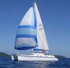 Free Radical is a 48 ft Privilege sailing catamaran.