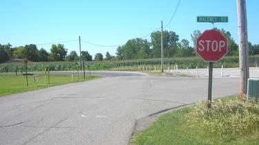 Maloney Road and CR 800E, facing south The intersection of Maloney Road and CR 800E has a crash rate of 2.76; however, only three crashes were recorded in three years.