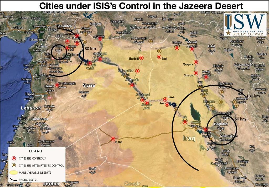 Ramadi in Context of ISIS s Battle Plan ISIS relies on freedom of movement through Iraq s Jazeera desert to support alternating operations in Anbar an in Salah ad- Din provinces.