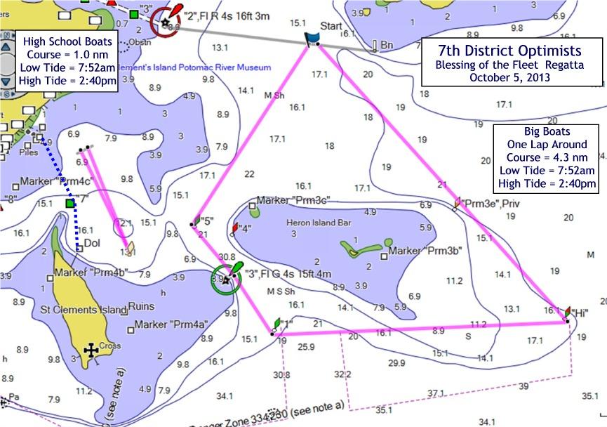 FIRST RACE: START AT 13:00 (GPS TIME) Course A Start will be between the Committee Boat and the Orange Mark.