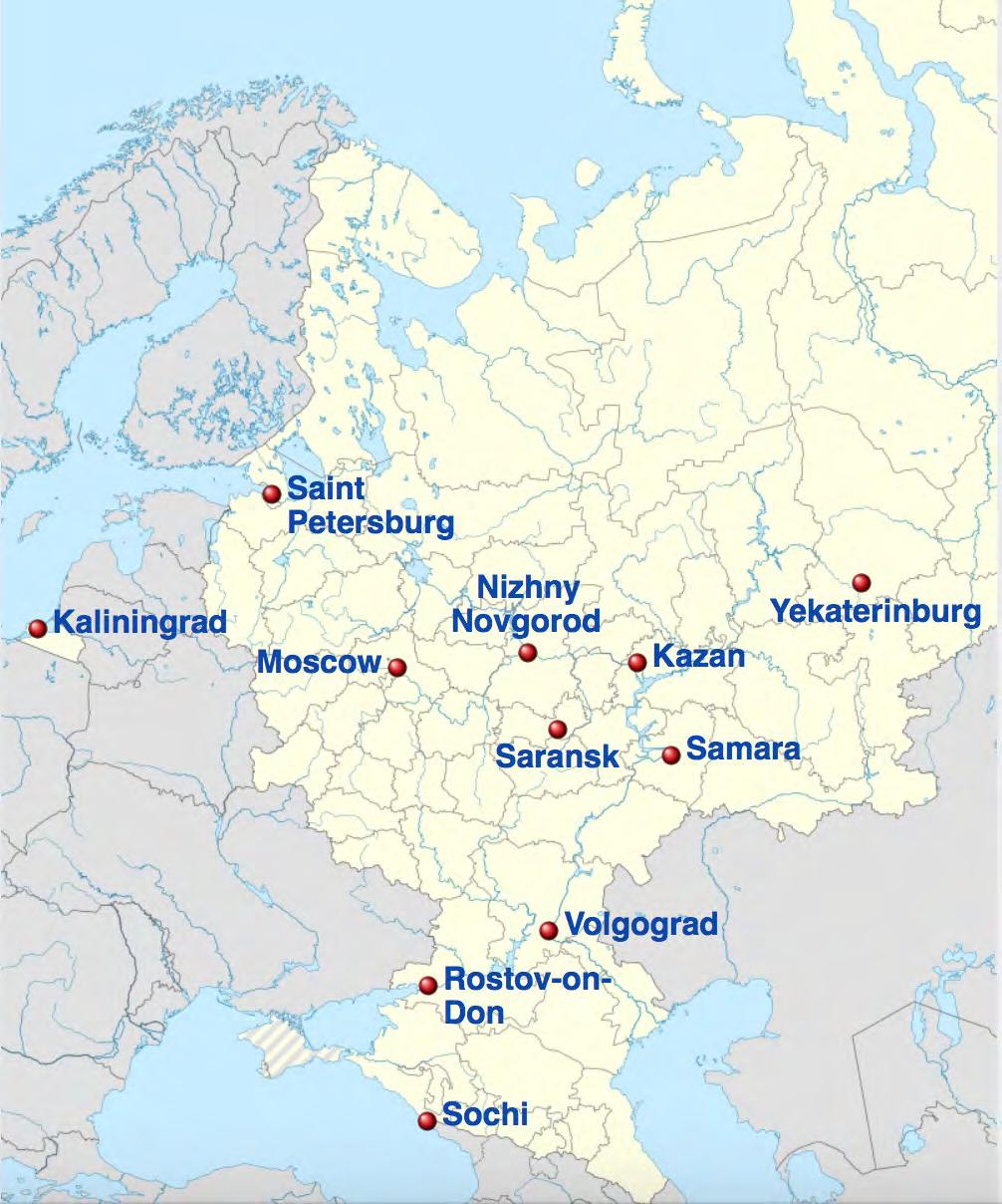 venues located in 11 played in 12 host