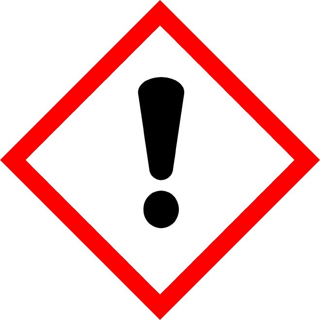 Hazard pictograms : Signal word Hazard statements Precautionary statements : Warning : H226 Flammable liquid and vapour. H302 Harmful if swallowed. H313 May be harmful in contact with skin.