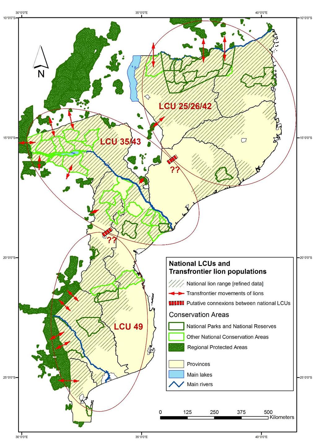 Figure 6. Proposed LCUs in Mozambique (Source: Chardonnet et al.