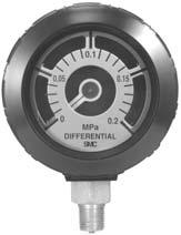 Related Products: Differential Pressure Gauge Series GD40-2-01 The pressure differential at the inlet and the outlet of compressed air equipment can be viewed at a glance on the differential pressure