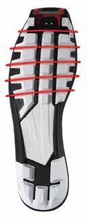 CLASSIC Soft plastic insert integrates through the forefoot, allowing flexibility and natural foot roll. The double guide groove provides enhanced control.