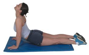 Begin the stretch by laying on your front, with your hands close to your chest, fingers pointing upward. 2.
