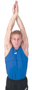 Easy Upward Stretch 1. Extend both hands straight above your head, palms touching. 2.