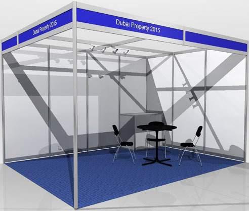 Shell Scheme Stand When you book a Shell Scheme Stand, you will receive a built up area complete with a structure of aluminium polls and wooden panelling.