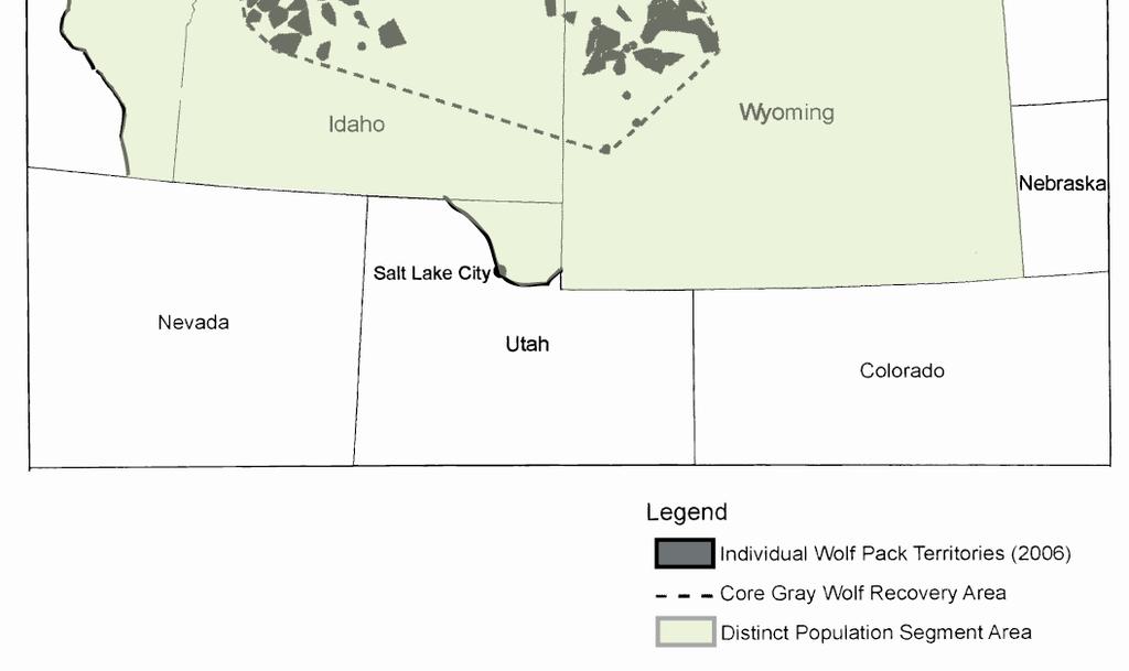 Showing Individual Wolf Pack Territories