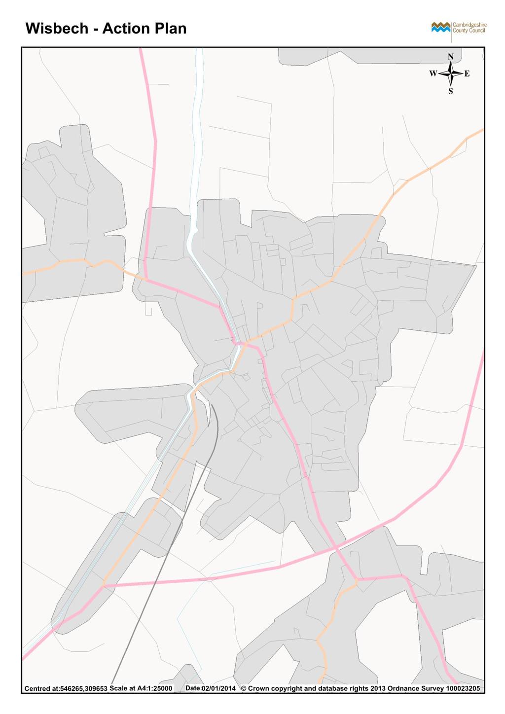 Fig. 2 Location of residential and employment areas in Wisbech Sources: Fenland Local Plan Adopted May 14.