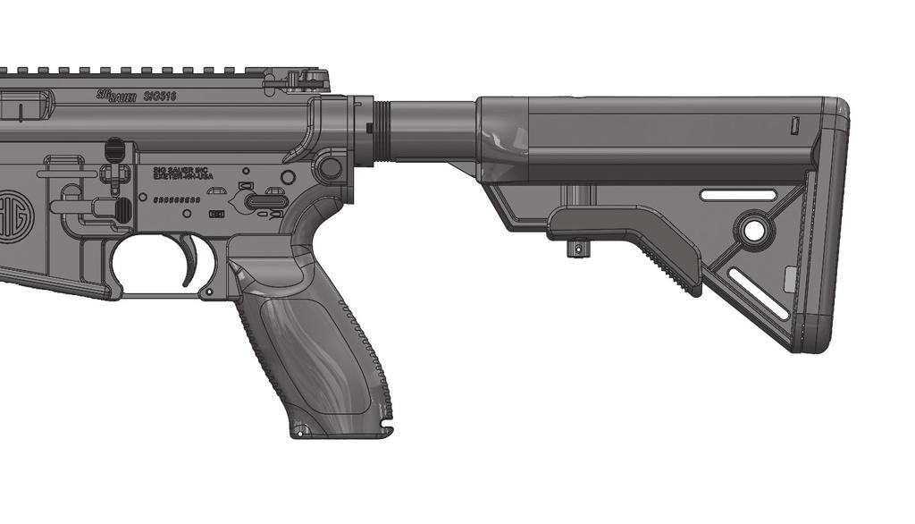 The SIG516 is equipped with a telescoping butt stock.