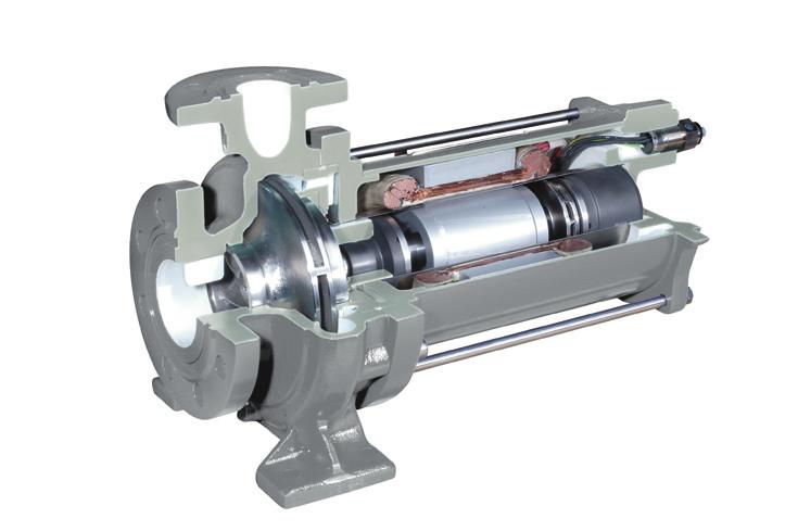 P u mp Bearings Slide bearings radially guide the common pump and rotor shaft.