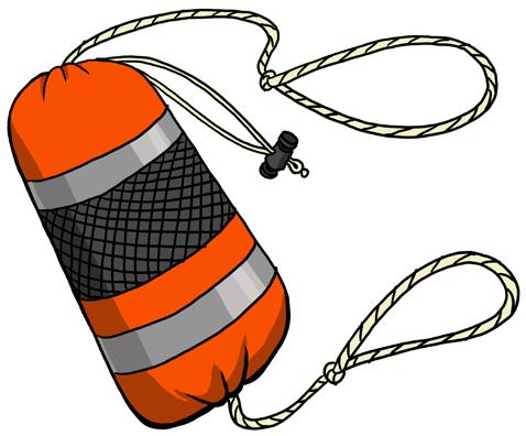 Longfellow s Safety and Rescue Equipment Information Throw-Rope Bag A nylon bag containing line (rope) that floats.