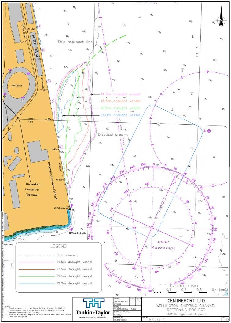 Figure 4: Thorndon Container Wharf northern approach deepening area