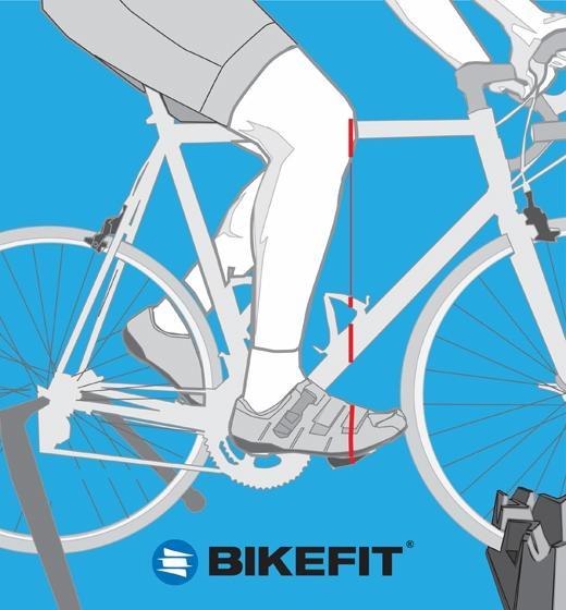 Illustration 4 - Knee over Pedal Spindle alignment This measurement is the same if you use an indoor cycle like the Spinner Pro or road bike.