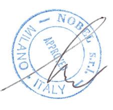 s.r.l. via G.Galilei, 5 20090 Segrate (MI) - ITALY AZIENDA CON SISTEMA QUALITÁ CERTIFICATO DA DNV UNI EN ISO 9001/2008 TEL. +39 02 2827968 FAX +39 02 2610839 e-mail nobel@nobelitaly.