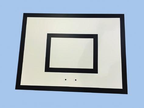 5 thick tempered glass backboard complete with aluminium edge frame C BBG/0/ACR* 685.