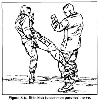 FM 21-150 Chptr 5 Long-Range Combatives The shin kick can also be used to attack the floating ribs
