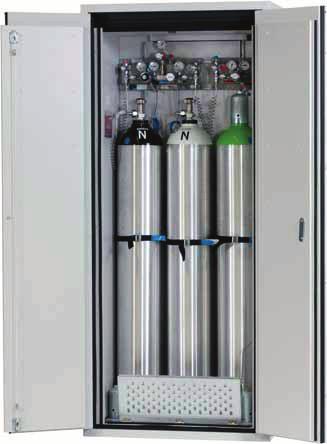 60 Fire resistant gas cylinder cabinet with standard interior equipment (cylinders and