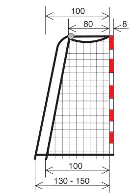Diagram 2b: The goal lateral view Diagram 3: Substitution lines and substitution area The table for timekeeper and scorekeeper and the benches for substitutes have to be placed in such a way that