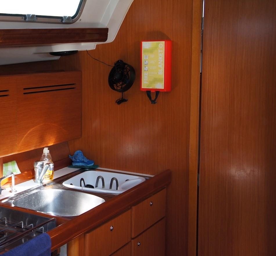 7 Life Saving Signals Fire Safety Your fire blanket is located above the galley sink for use In the event of a stove/pan fire.