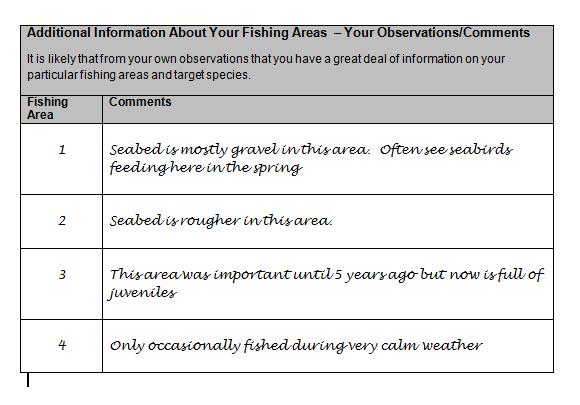 each area Whether you are recording current or historical activity 4. Additional Information: Fishery information: Your knowledge of your fishery is better than anyone else.